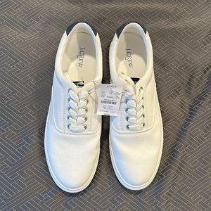 J Crew Men’s Explorer Canvas Lace Up Shoes Size 12 White